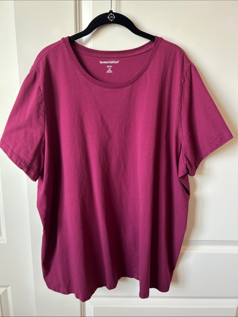 NWOT Woman Within Short Sleeve Crewneck Tee Raspberry 3X - Picture 1 of 9
